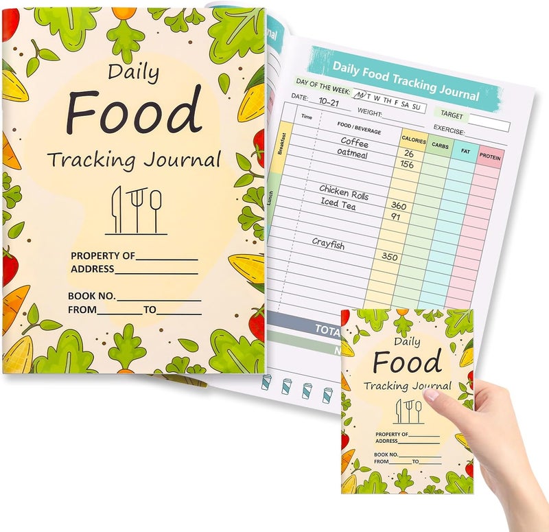 WANGDEFA 1 Pcs Food Journal Diary 5.8×8.3 inch Food Tracker Journal Daily Calorie Counter Book with Breakfast Lunch Dinner Calorie and Snack Sections for Nutrition Tracker Book - Image 1